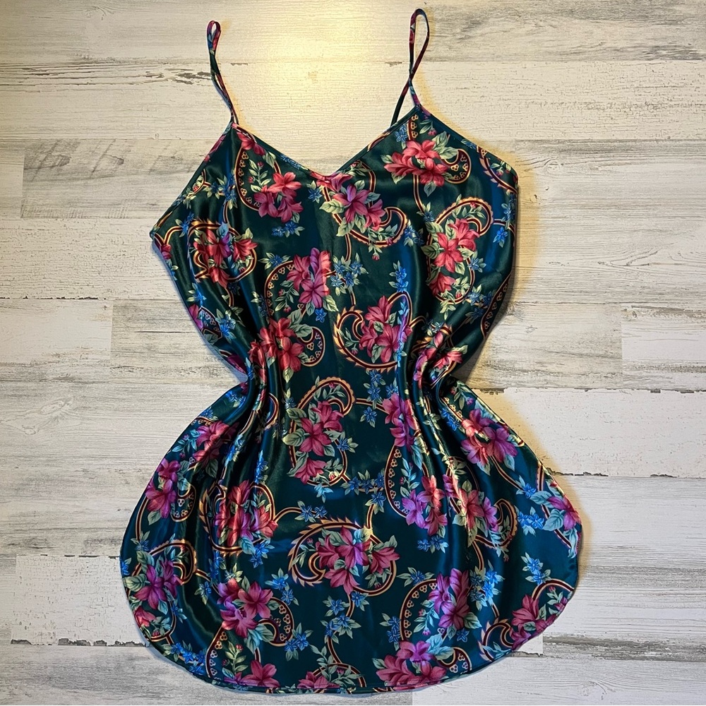 Vintage Dentelle Floral Slip Dress Size Large
